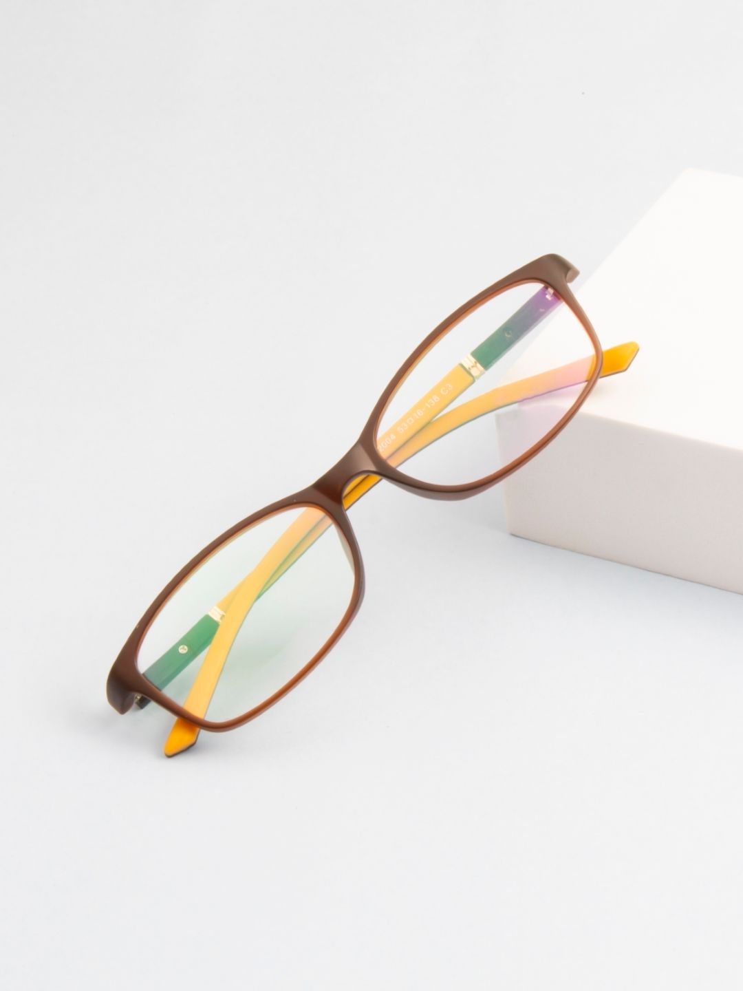 Ted Smith Unisex Brown & Black Full Rim Rectangle Frames Eyeglasses-image-2