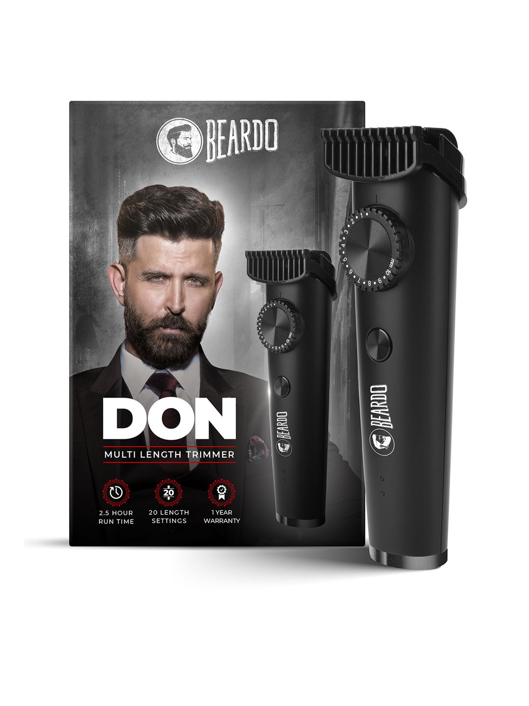 BEARDO Men PR2633 Don Trimmer With 2.5 Hour Runtime & 20 Length Settings - Black-picture-43