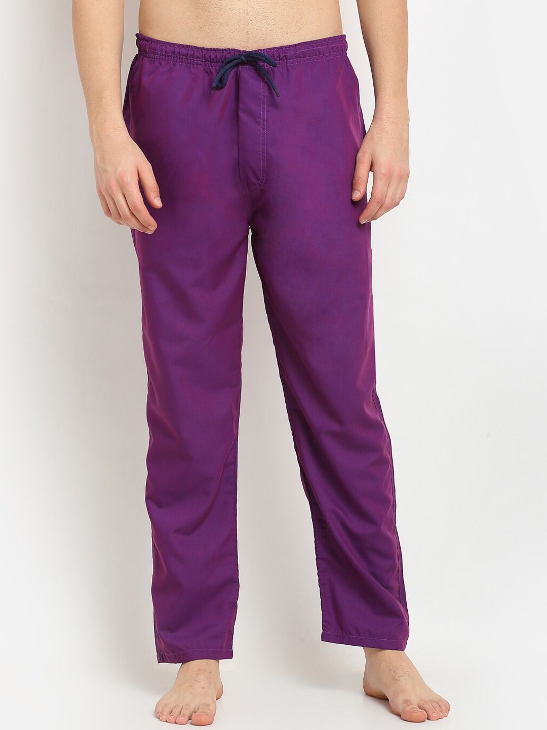 Jainish Men Purple Solid Cotton Lounge Pants-picture-31