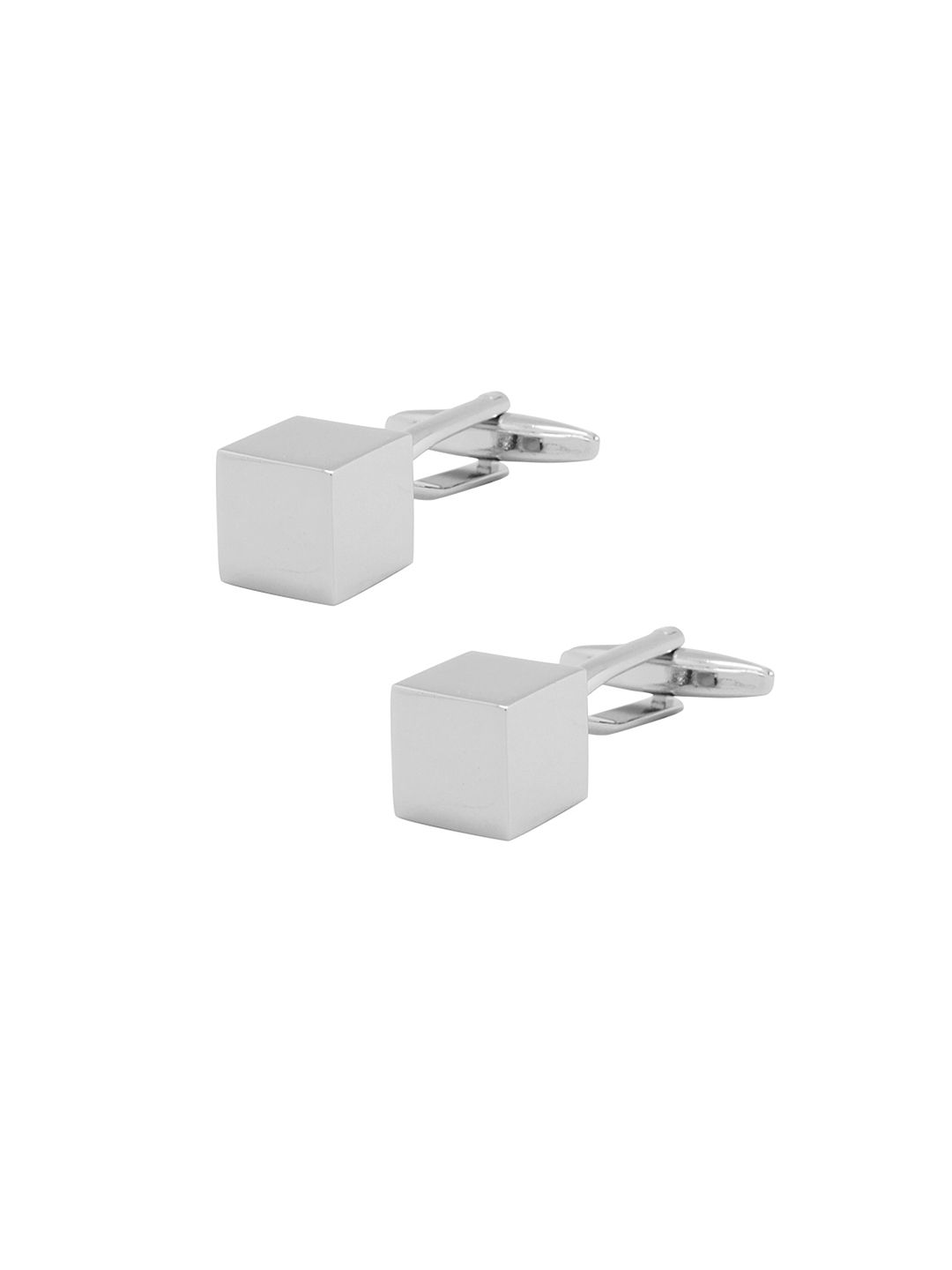 The Tie Hub Silver-Toned Cuboidal Cufflinks-picture-42