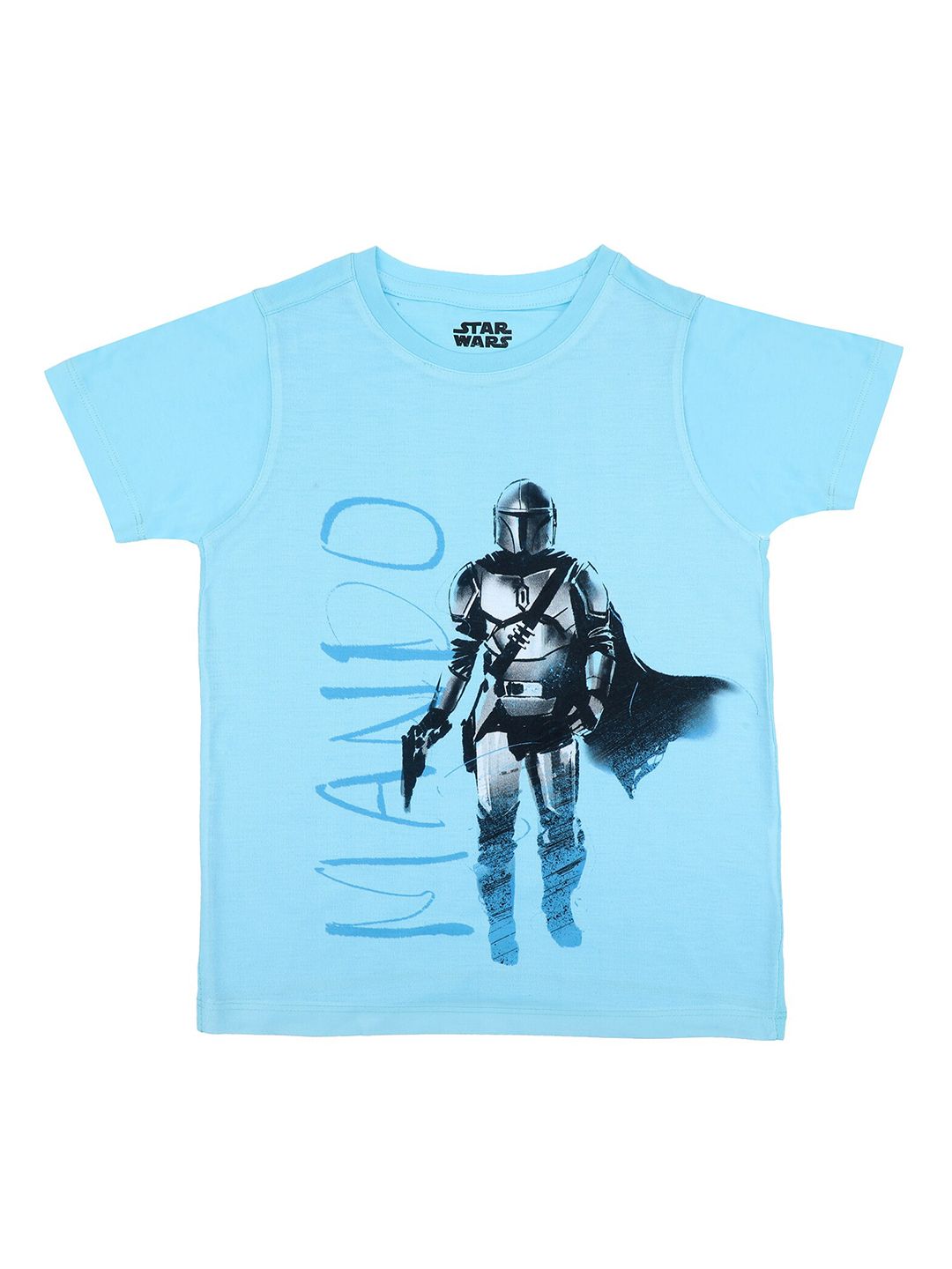 Star Wars by Wear Your Mind Boys Blue Mando Printed T-shirt-picture-40