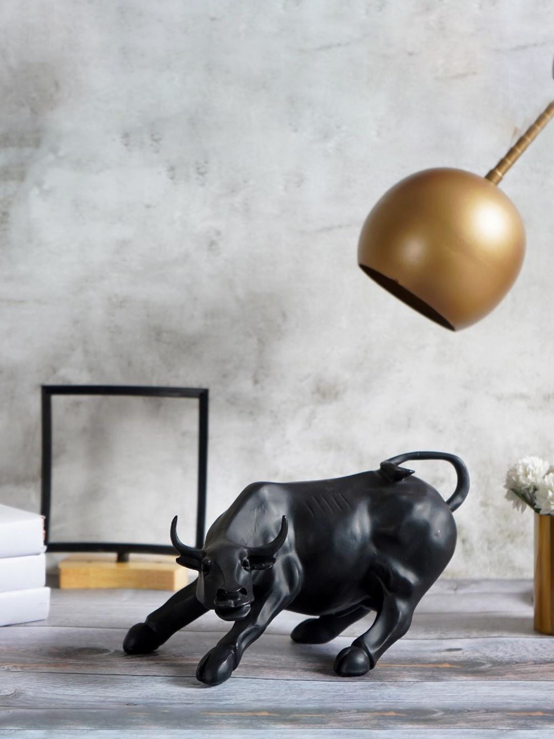 THE ARTMENT Black Surreal Charging Bull Showpiece-picture-25