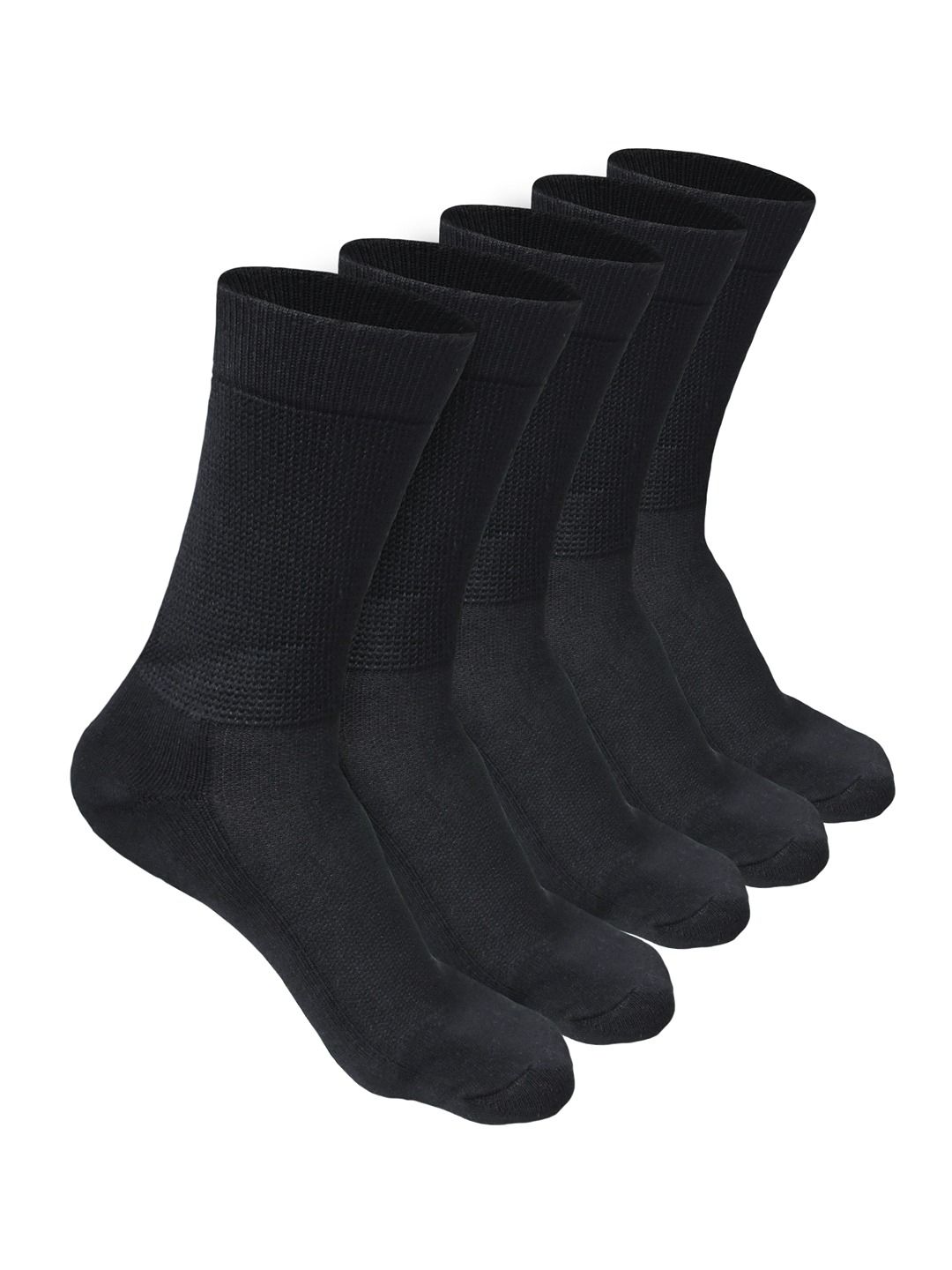 Heelium Unisex Grey Pack of 5 Odour-Free Breathable Bamboo Crew Length Socks-picture-15