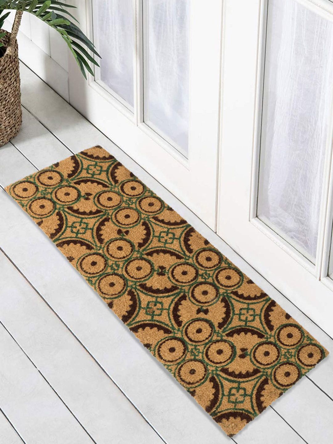 HOKIPO Brown & Black Printed Anti-Skid Coir Doormat-picture-8