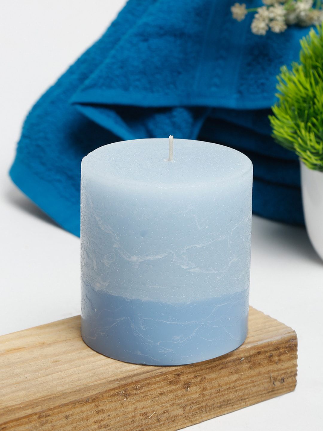 Fabindia Blue Solid Wax Fragrance Amlasarah Siyahi Cylindrical Candle-image-12