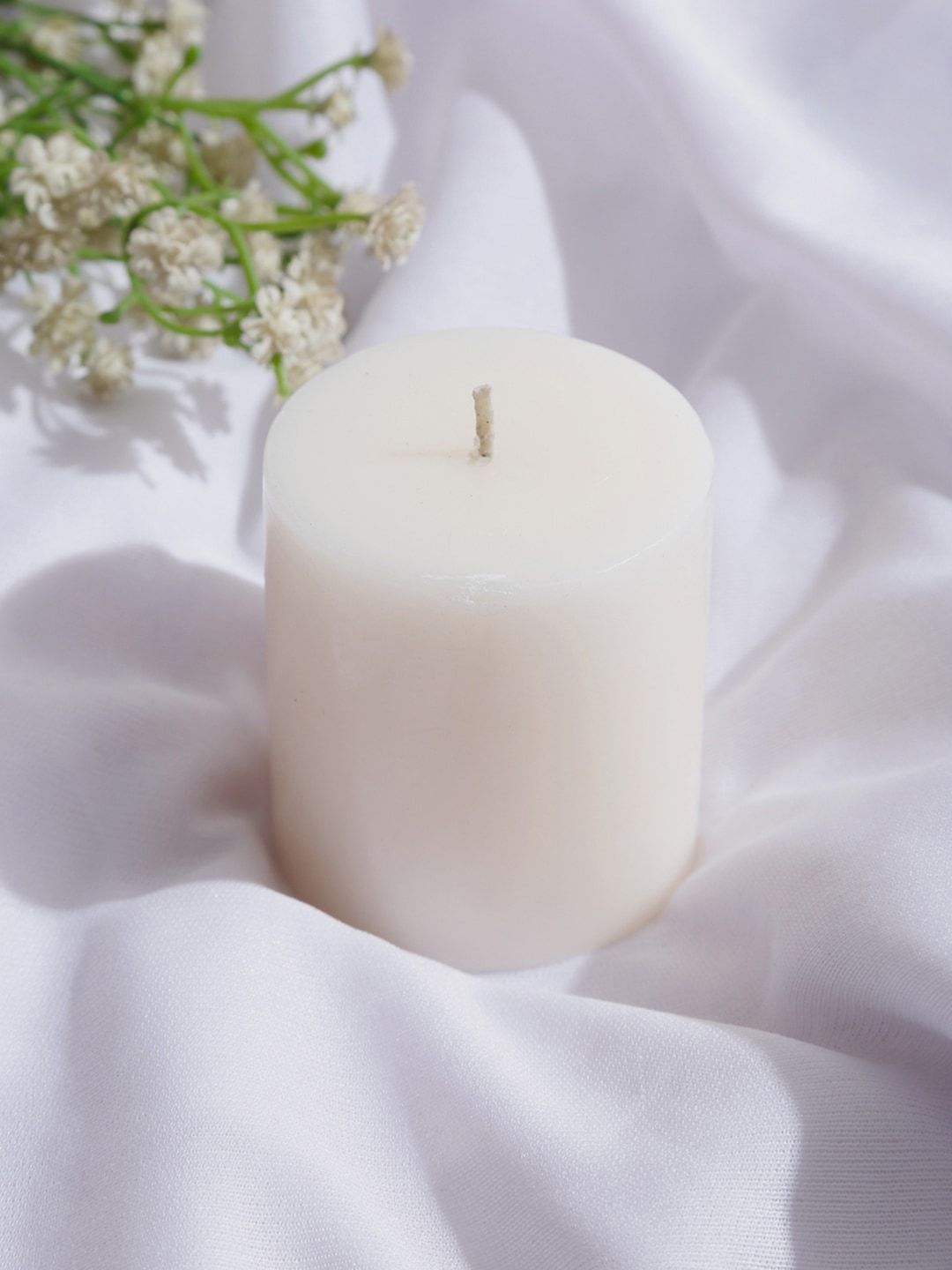 Fabindia White Solid Vanilla Fragrance Wax Candle-picture-40