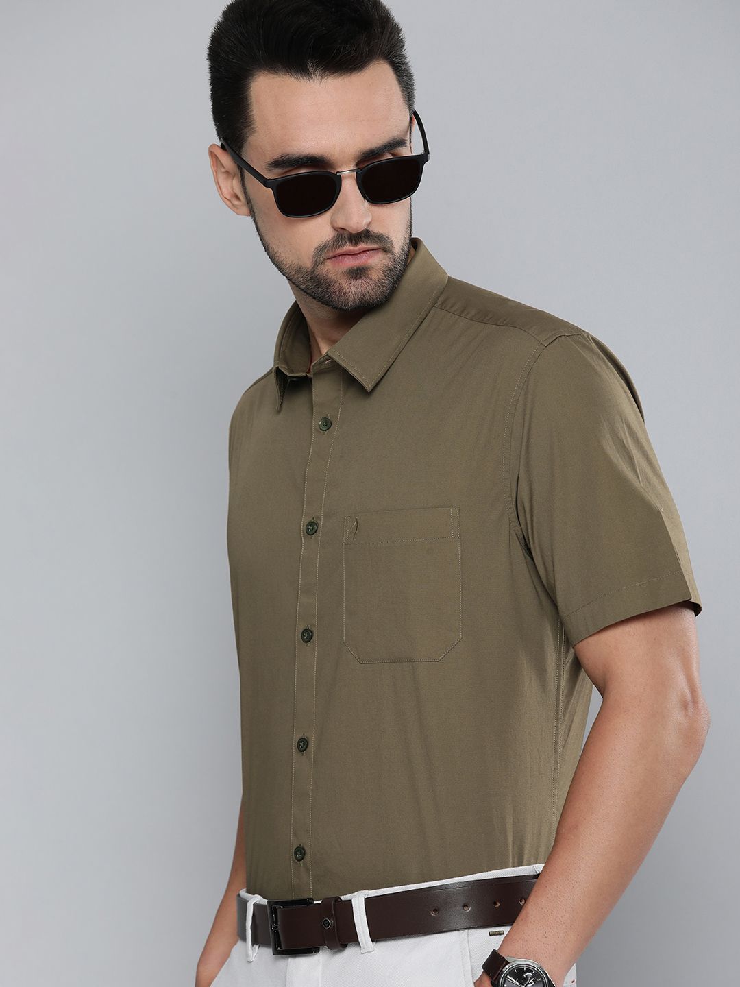 Indian terrain shop olive green shirt
