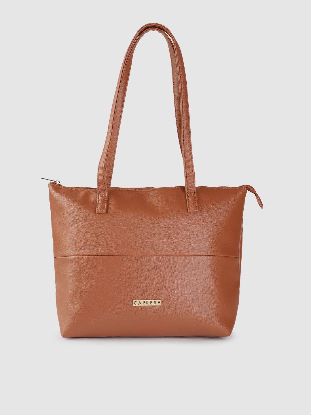 Caprese Brown Saffiano Textured Structured Shoulder Bag-picture-26