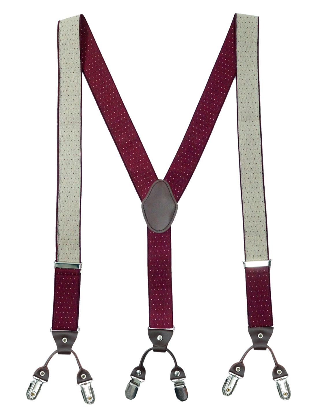 The Tie Hub Men Maroon Patterned Suspenders-picture-27