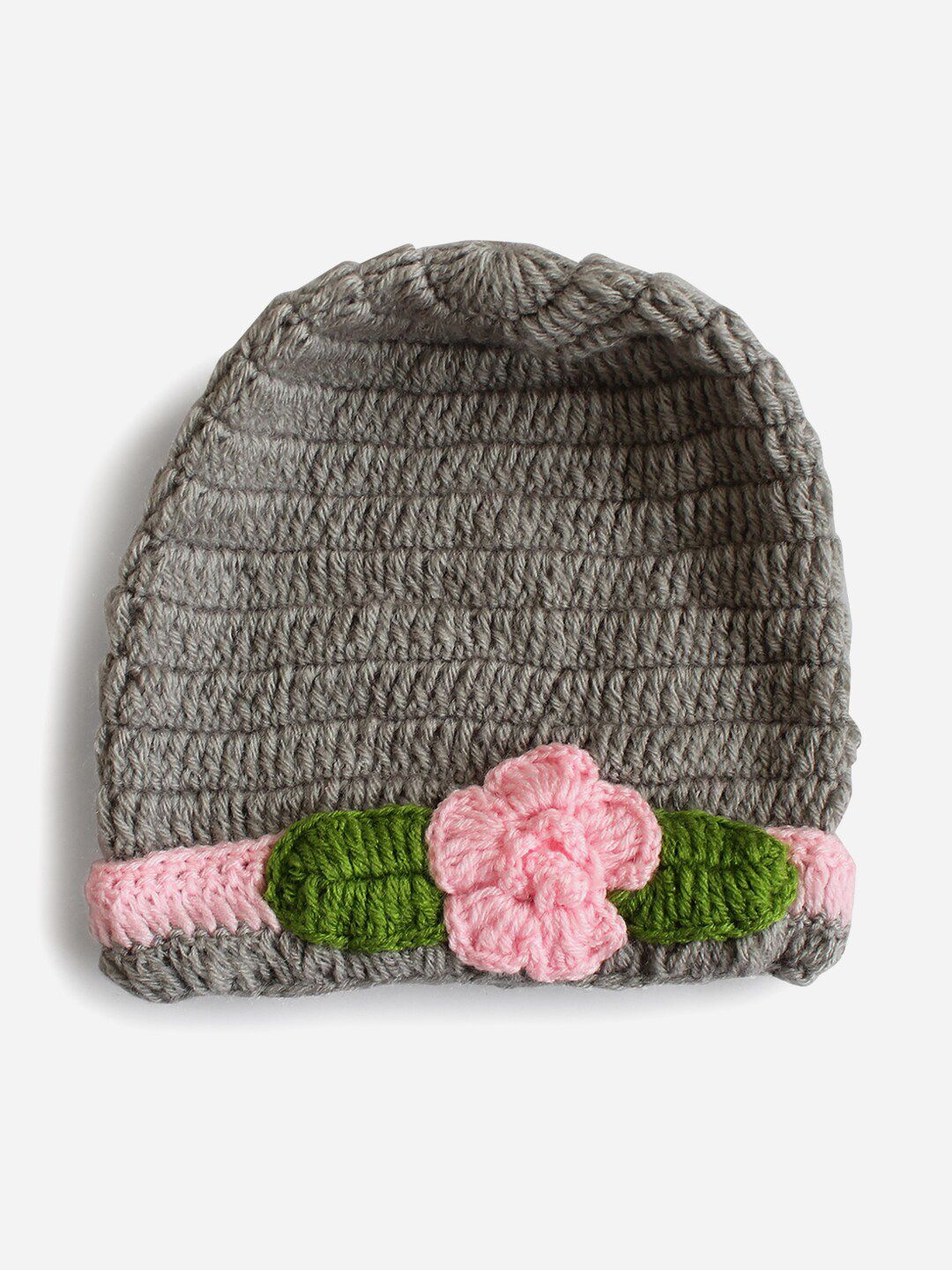 Woonie Unisex Kids Grey & Pink Beanie-picture-23