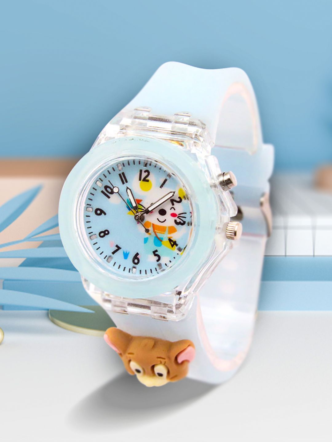 Spiky Unisex Kids Blue Embellished Dial & Blue Straps Analogue Multi Function Watch Light_Monk_Blu-picture-25