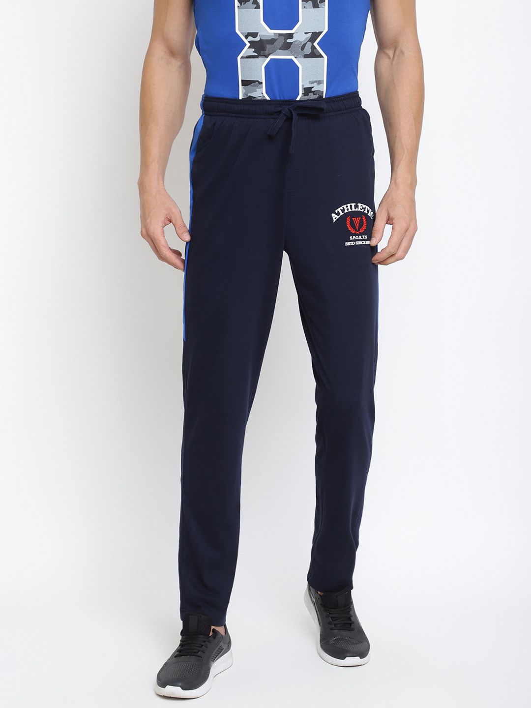 van heusen innerwear Van Heusen Men Navy Printed Smart Tech Easy Stain Release Track Pants-picture-38