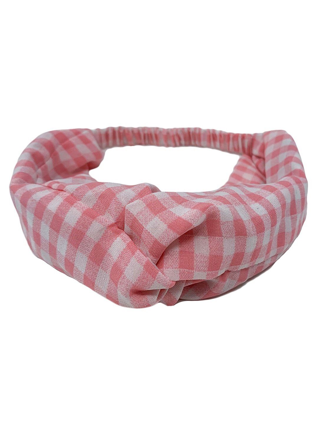 Mint & Oak Women Pink & White Checks The Way Pink Hairband-image-23