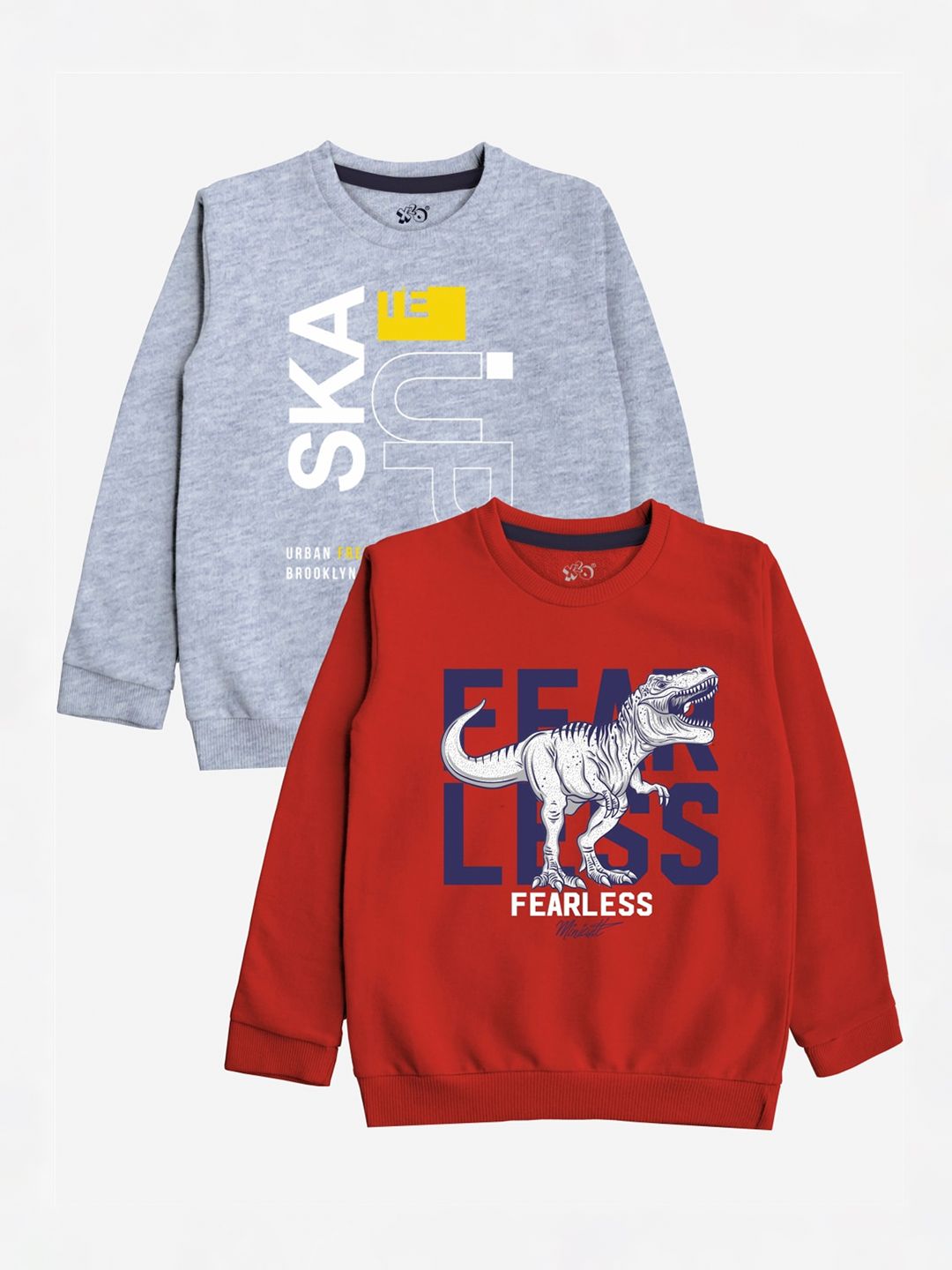 x2o Unisex Kids Pack Of 2 Printed Cotton Sweatshirts-image-40