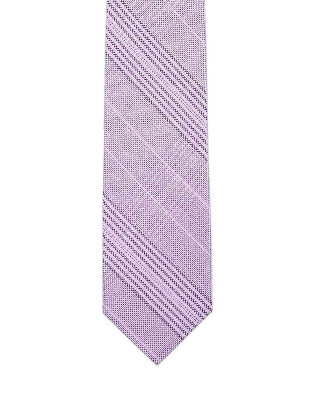 The Tie Hub Men Pink & Purple Checked Skinny Tie-picture-32