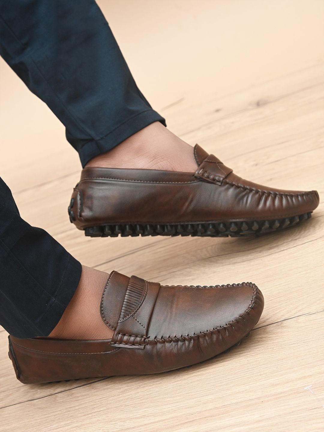 Prolific Men Brown Solid Formal Loafers-picture-30