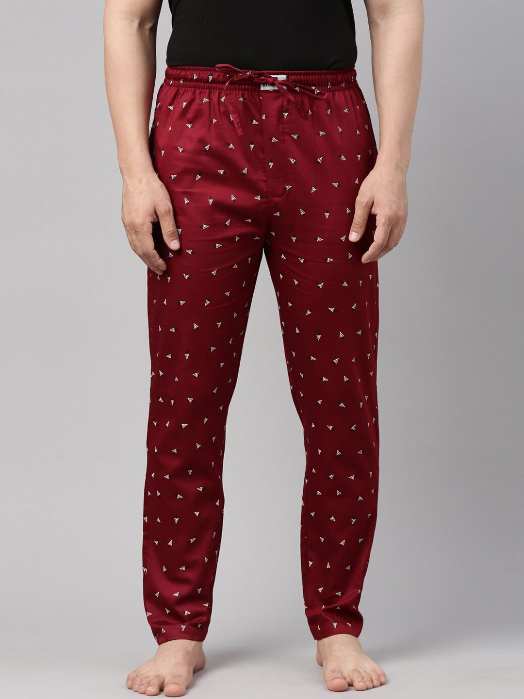 Bushirt Men Maroon Printed Pure Cotton Lounge Pants-picture-32
