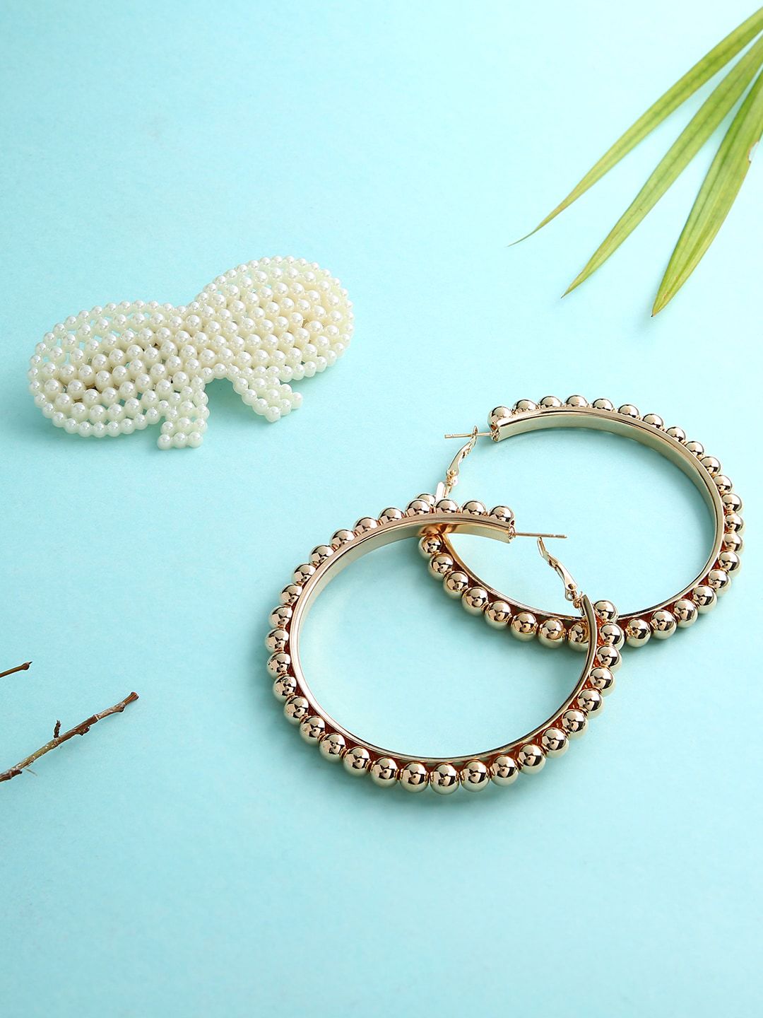 dressberry justpeachy Gold-Toned Circular Hoop Earrings-picture-50