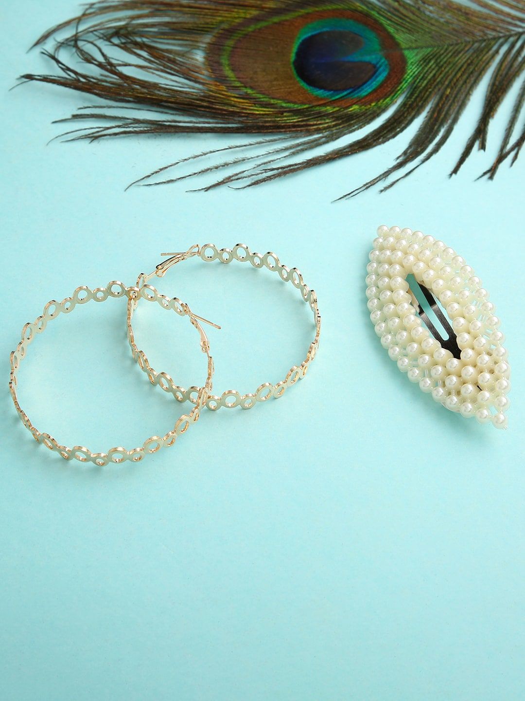 dressberry justpeachy Gold-Plated Contemporary Hoop Earrings with Clip-picture-45