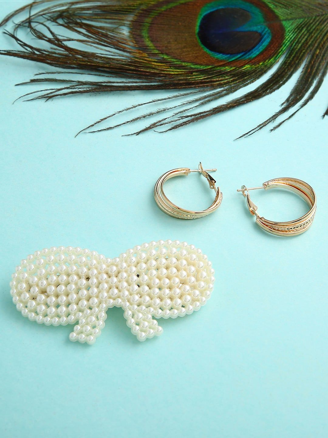 dressberry justpeachy Gold-Toned Contemporary Studs Earrings-picture-34
