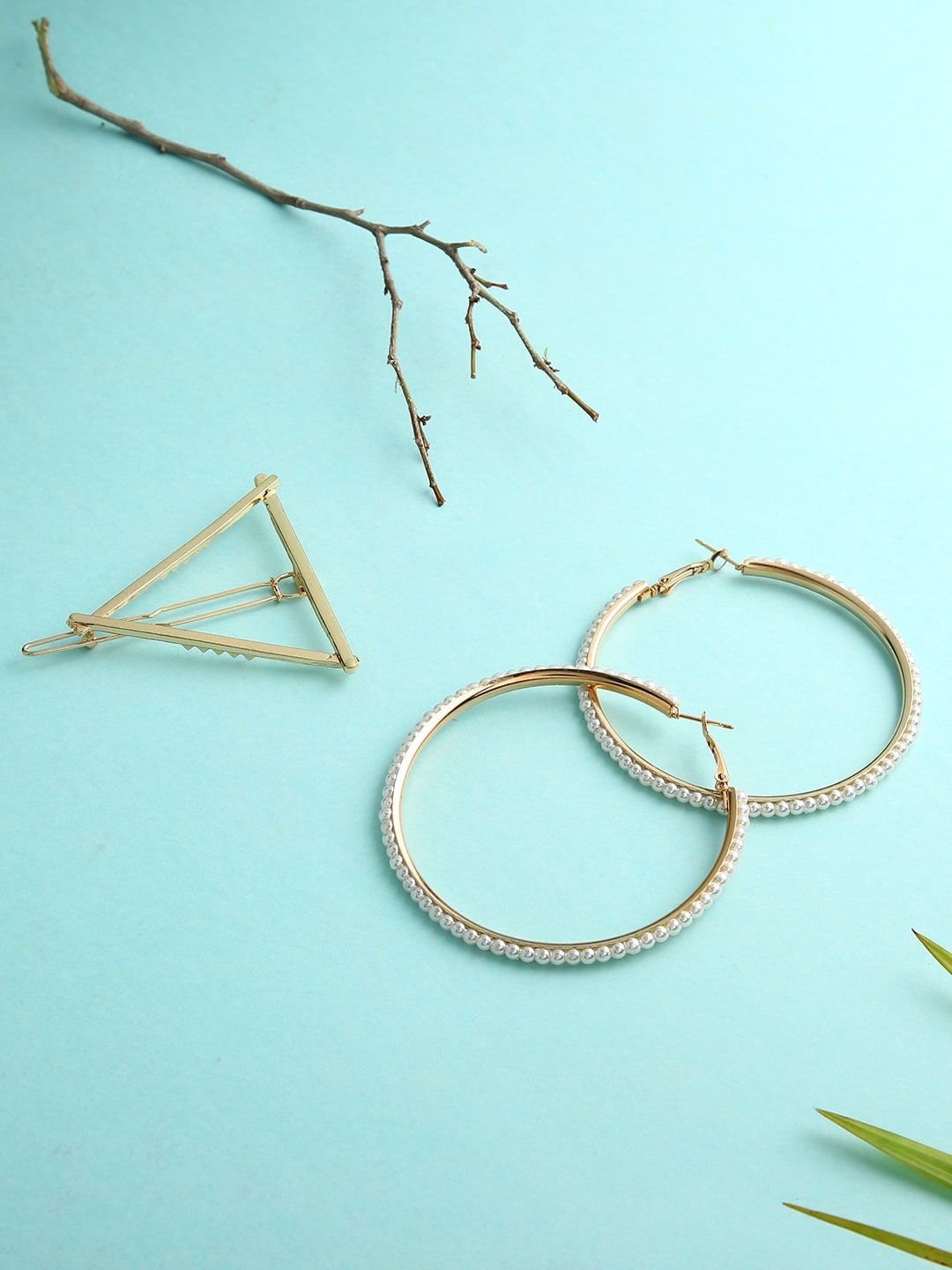 dressberry justpeachy Gold-Plated Circular Hoop Earrings with Clip-picture-57