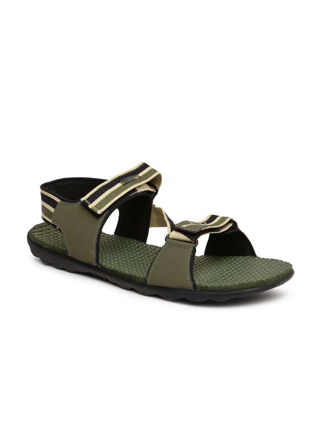 puma green floater sandals