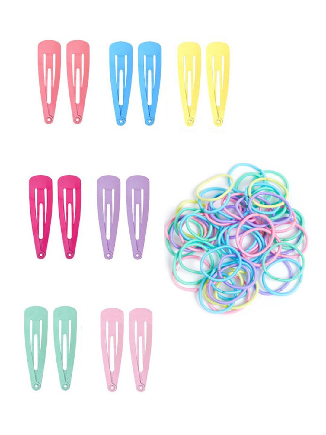 Yellow Chimes Girls Multicoloured Embellished Hair Accessory Set-image-36