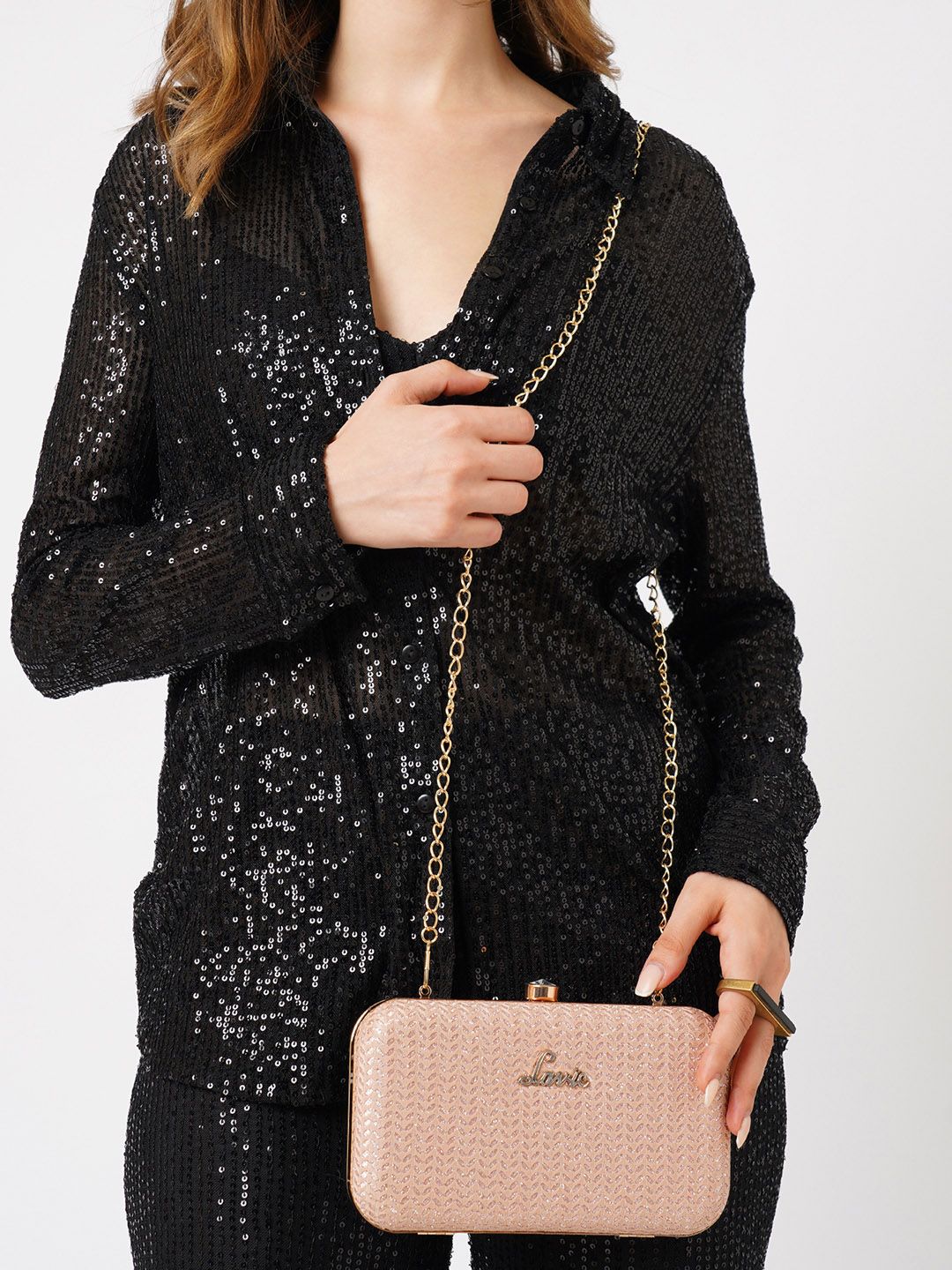 Lavie Sparkle Framed Women Rose Pink Clutch-picture-14