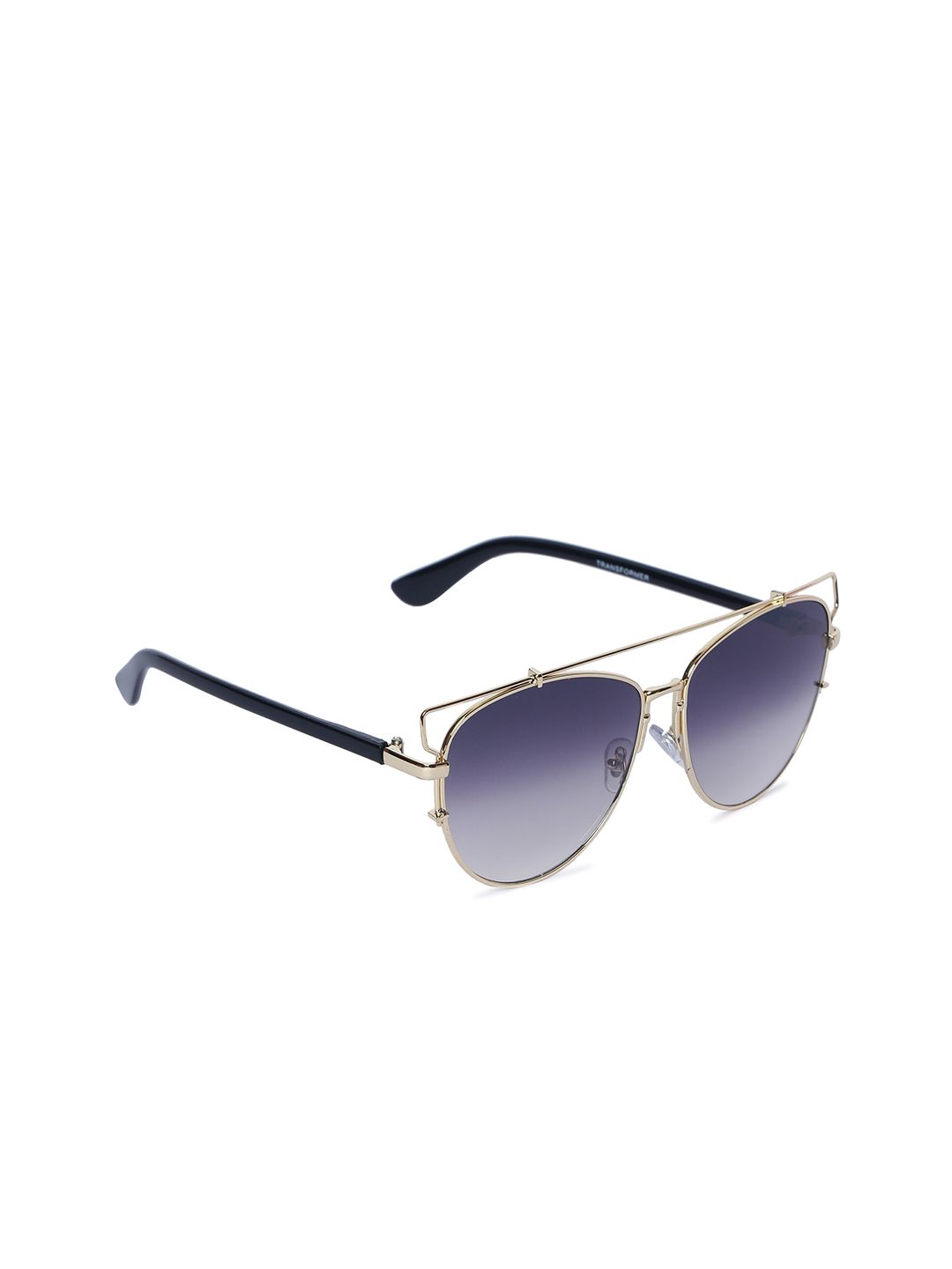 Swiss Design Unisex Blue Lens & Gold-Toned Aviator Sunglasses with UV Lens SDSG21-7702503