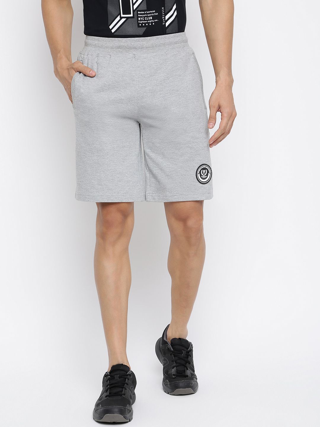 van heusen innerwear Van Heusen Men Grey Solid Smart Tech Easy Stain Release Knit Shorts-picture-30