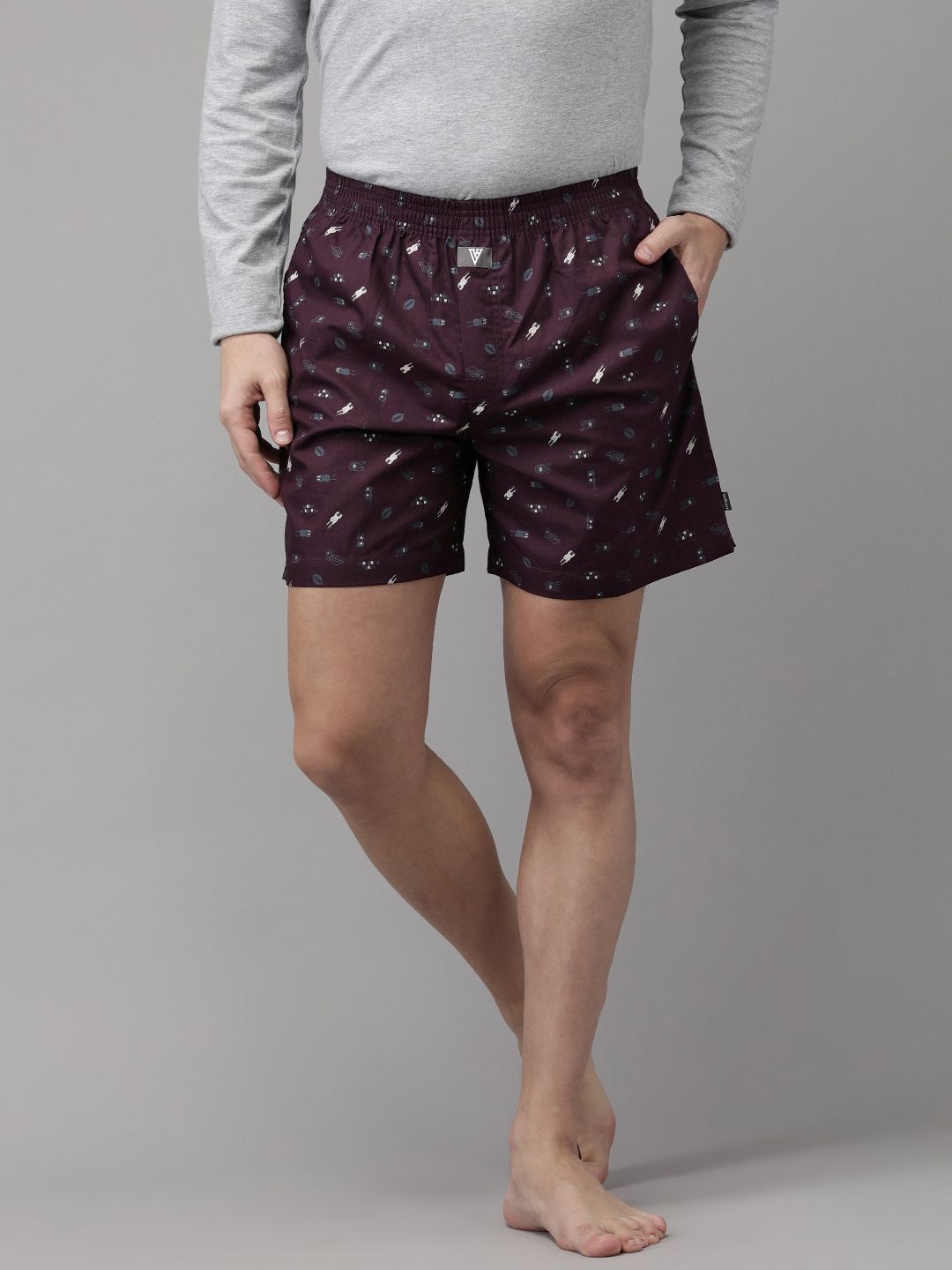van heusen innerwear Van Heusen Men CPB-52 Allover Print Side Pocket Side Slits Boxer Shorts 8905482033770-picture-56
