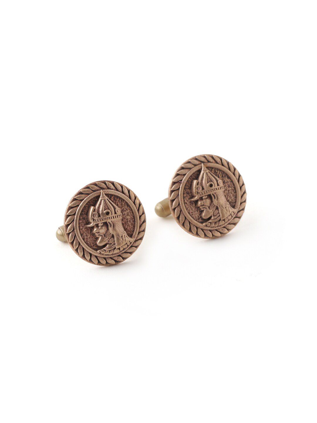 COSA NOSTRAA Gunmetal-Toned Geometric Cufflink-image-23