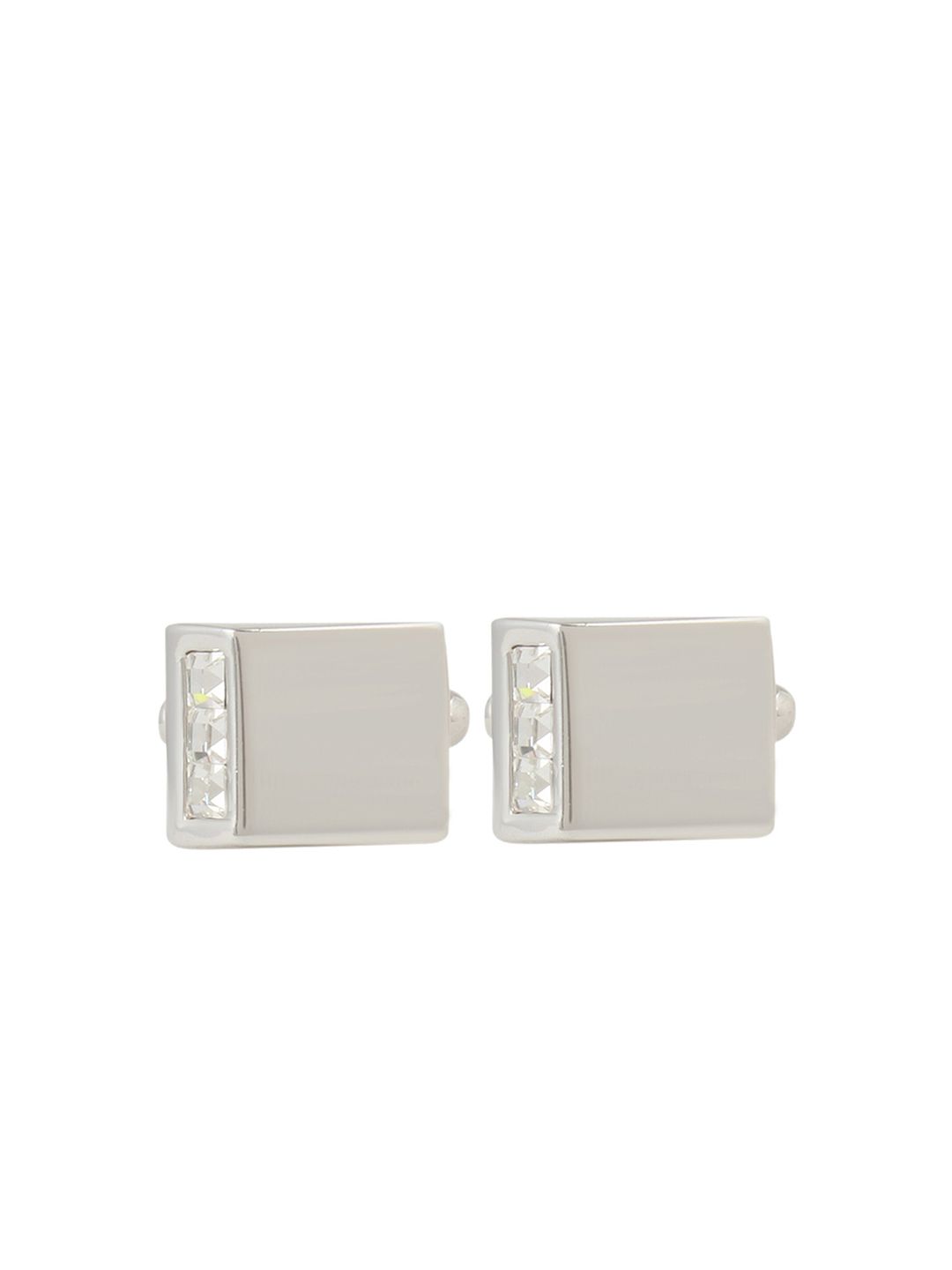 PELUCHE Silver-Toned Striking Crystals Cufflink-picture-36