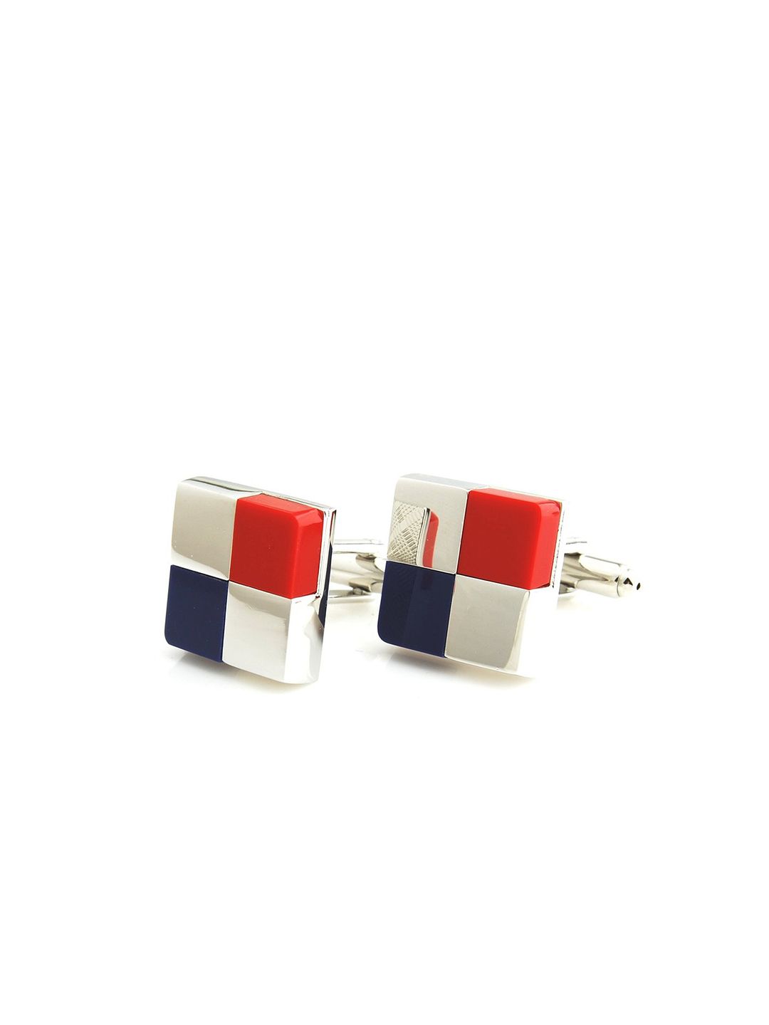 PELUCHE Silver-Toned & Red Onyx Stone Studded Cufflink-picture-16