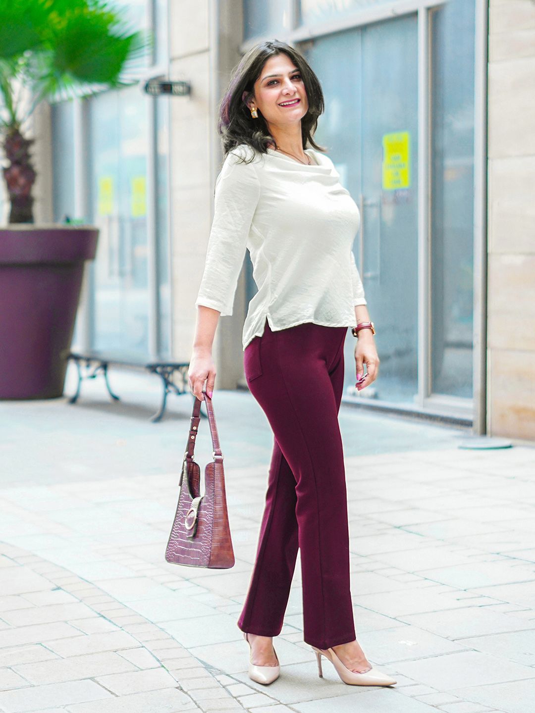 fable street FableStreet Women Maroon LivIn Wide Leg Mid-Rise Culottes-picture-41