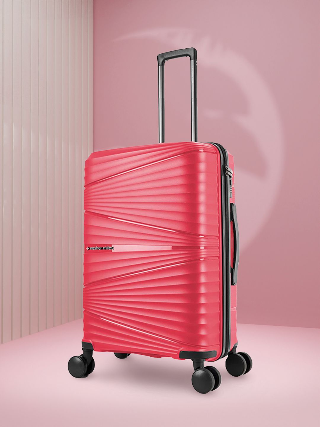 Nasher Miles Red Textured Hard-Sided Cabin Trolley Bag-image-30