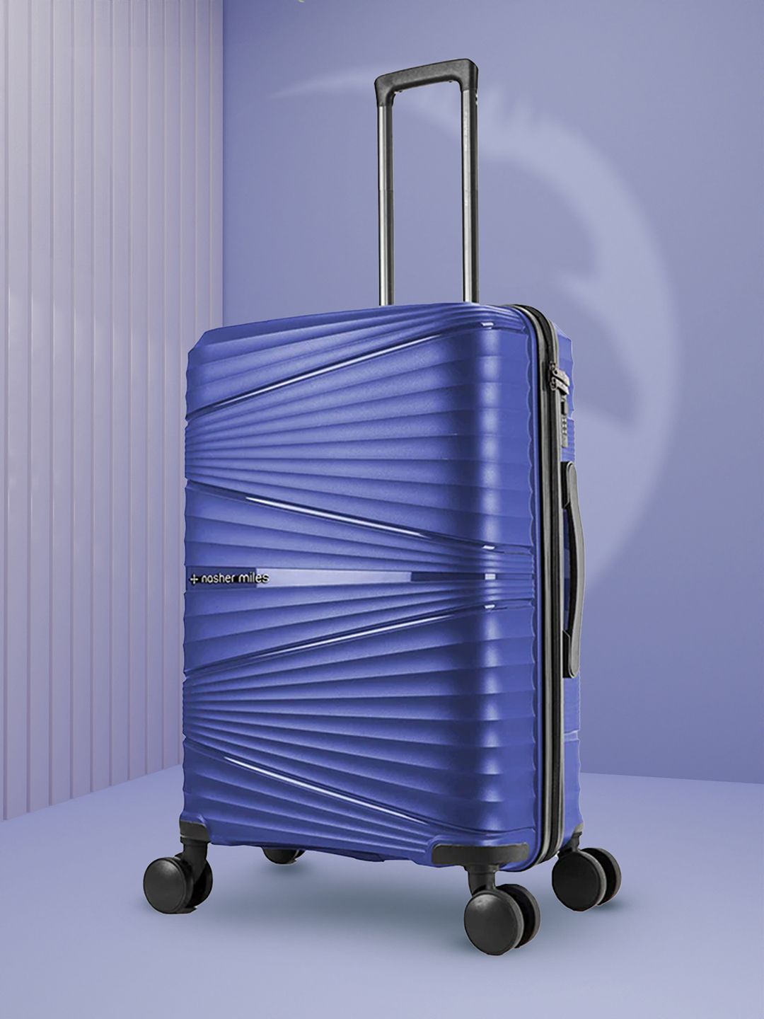 Nasher Miles Navy Blue Textured Hard-Sided Cabin Trolley Bag-image-35