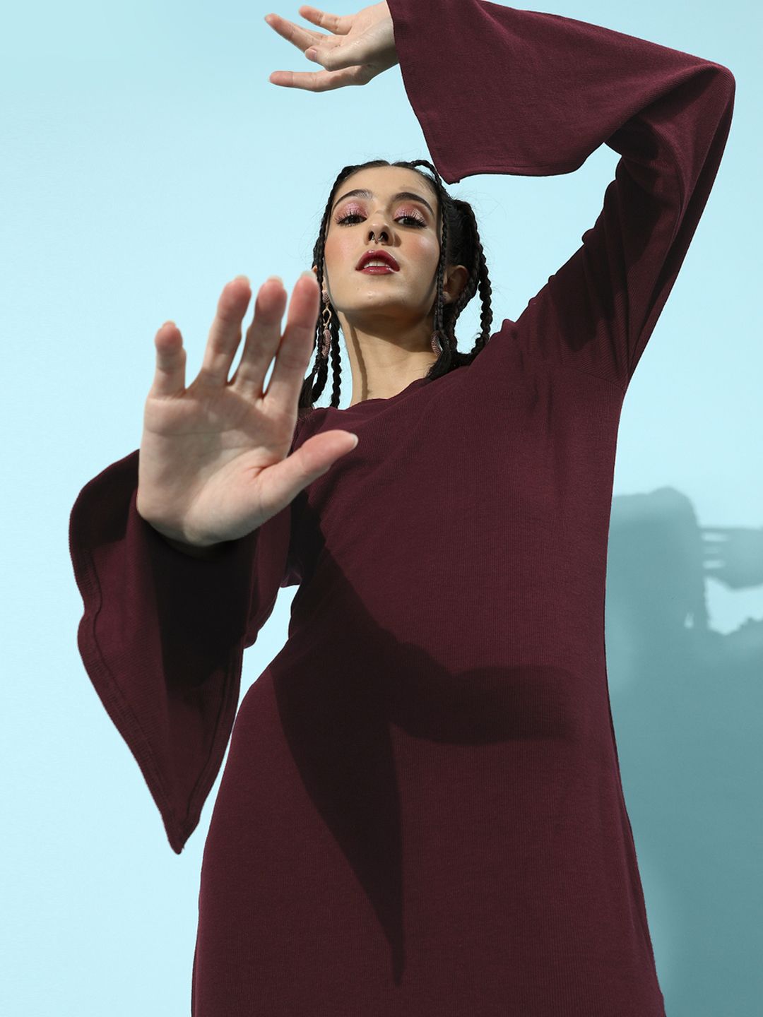 Athena Burgundy Sweater Maxi Dress-picture-20