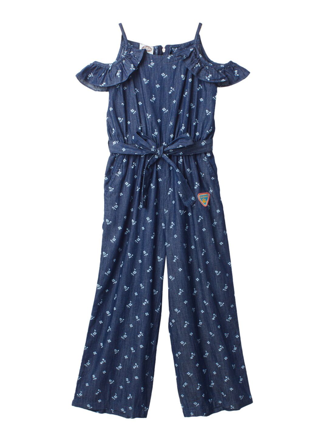 Cub McPaws Girls Blue Printed Basic Jumpsuit-picture-53
