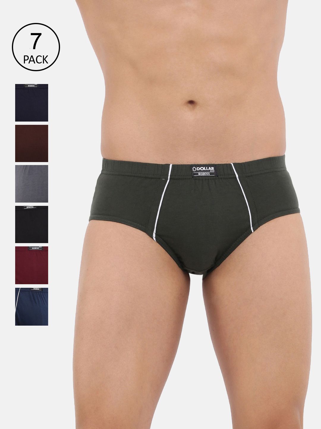 Dollar Bigboss Men Solid Pack of 7 Anti-Microbial Super Combed Cotton Briefs-picture-15