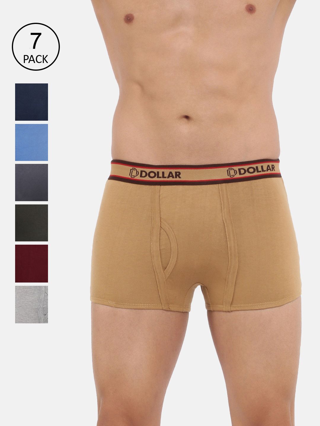 Dollar Bigboss Men Assorted Pack of 7 Combed Cotton Double Pouch Support Trunk-picture-25