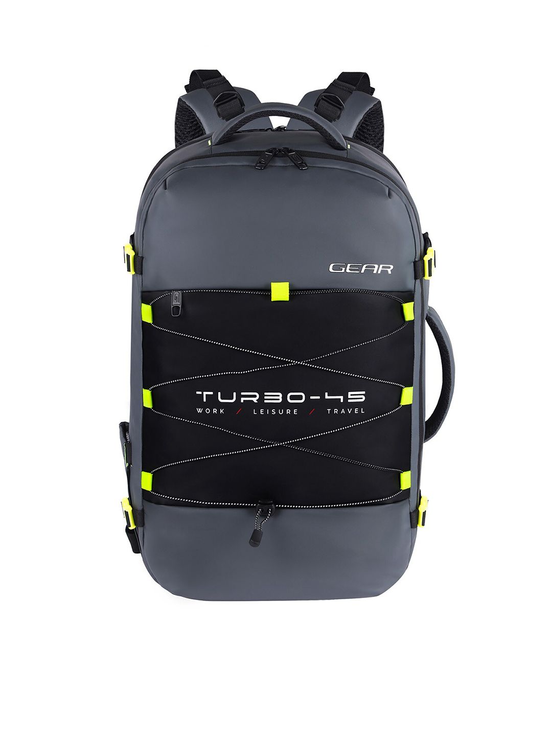 Gear Unisex Grey & Black Contrast Detail Backpack with Compression Straps-picture-28