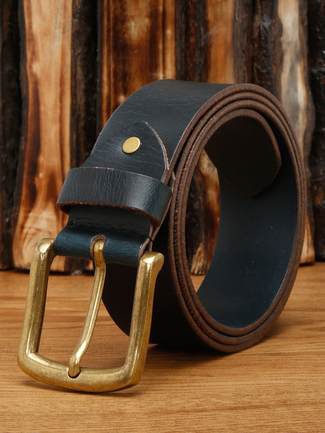 LOUIS STITCH Men Blue Textured Leather Belt-picture-34