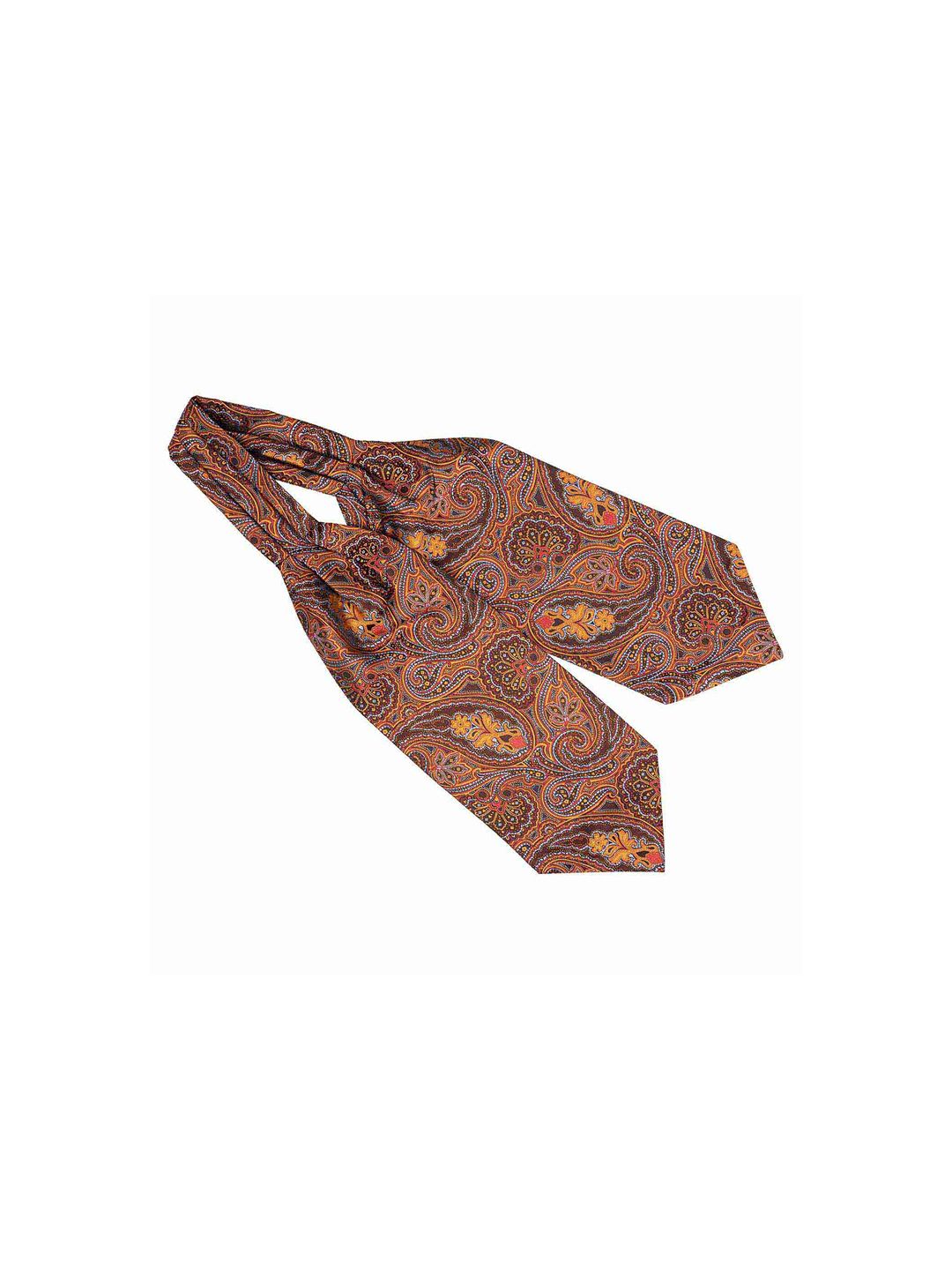 The Tie Hub Men Orange & Blue Woven Design Cravat-picture-34