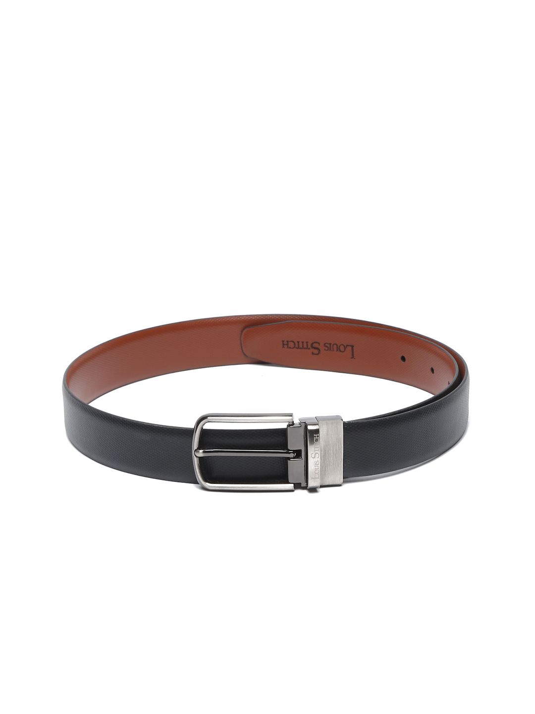 LOUIS STITCH Men Black Textured Leather Formal Belt-picture-23
