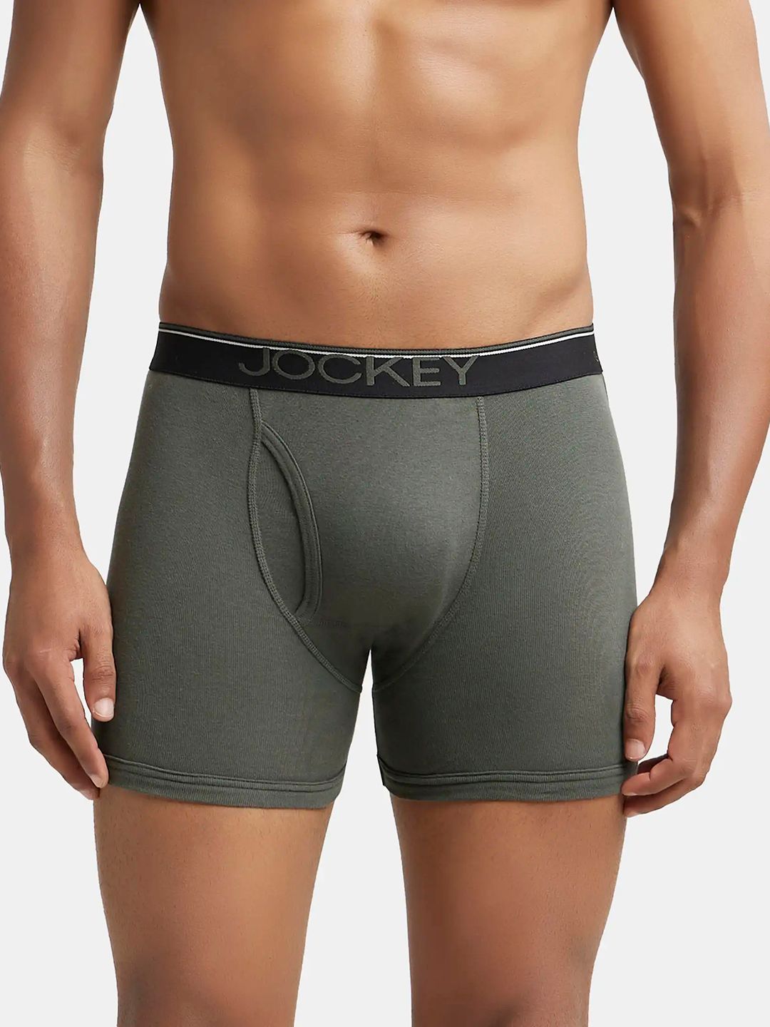 Jockey Men Olive Brown Solid Briefs 8009-0105-DPOLV