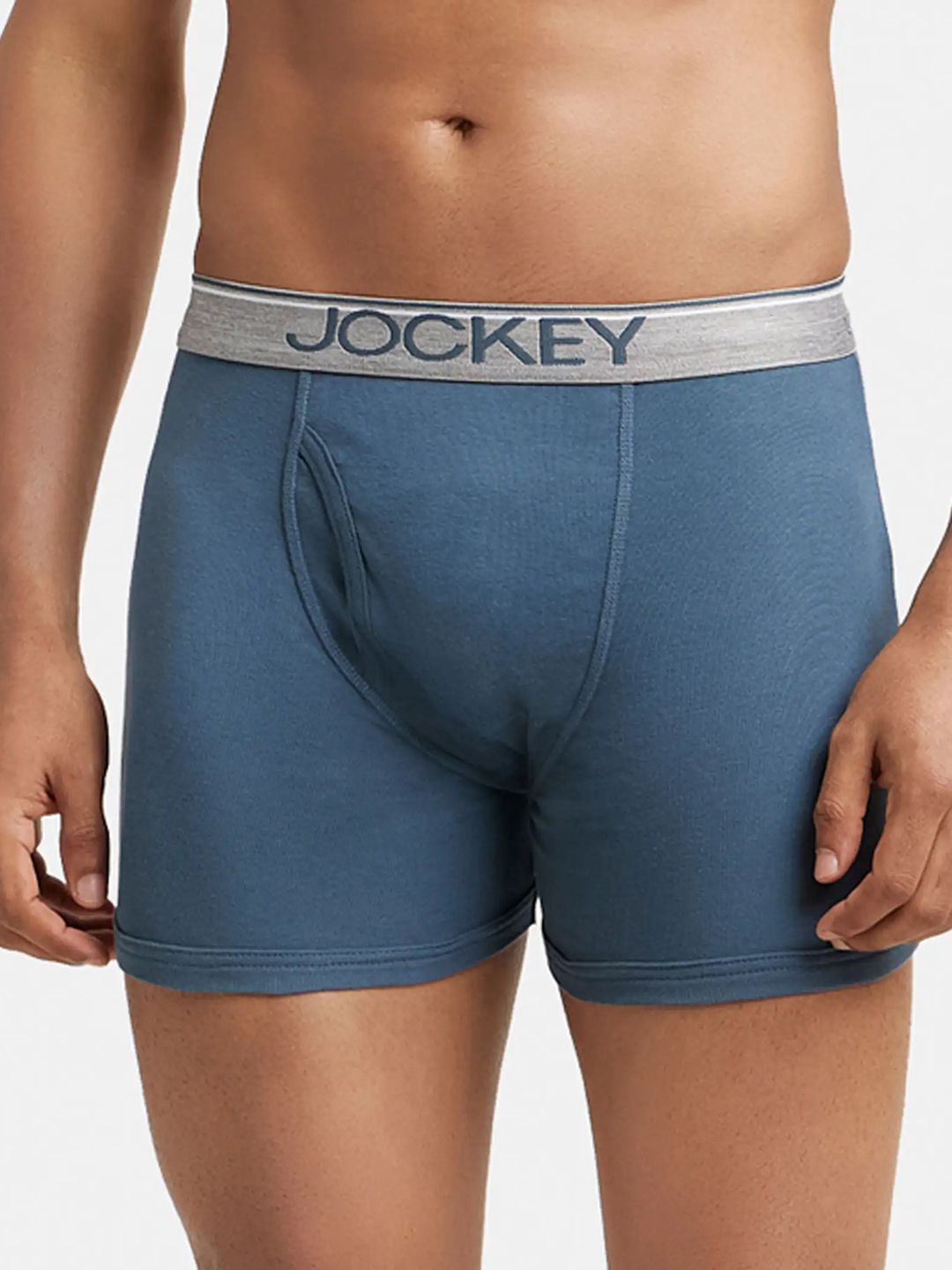 Jockey Men Blue Solid Mid-Rise Pure Cotton Boxers-picture-33