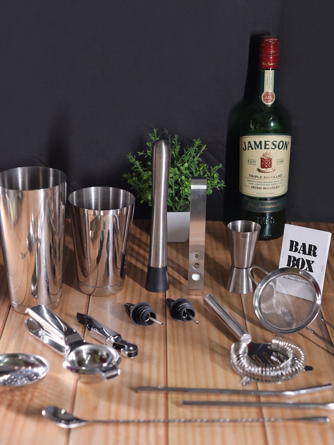 BAR BOX Silver-Toned 14-Pcs Cocktail Shaker Set-image-44