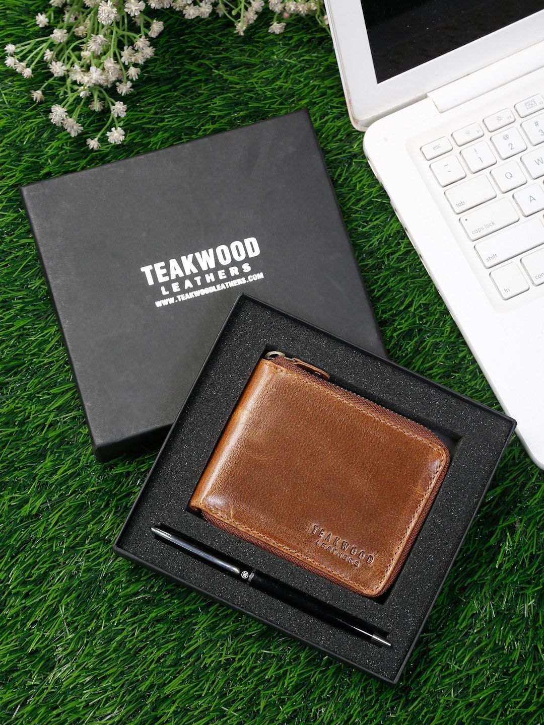 Teakwood Leathers Men Brown & Black Genuine Leather Accessory Gift Set-picture-10