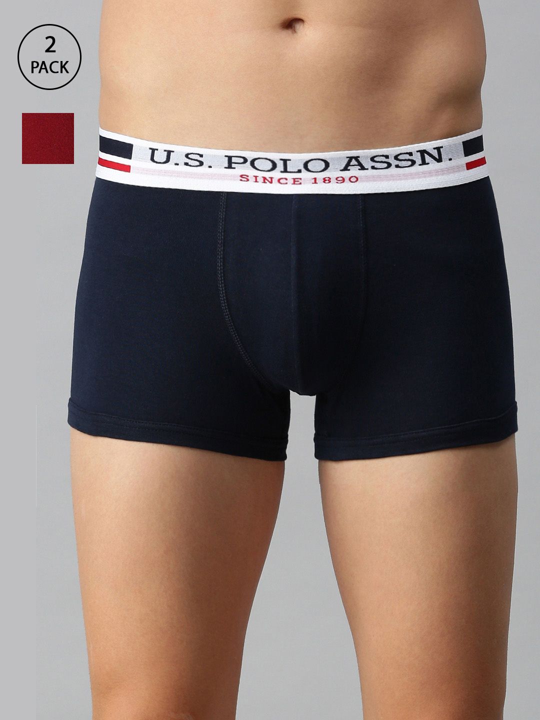 U.S. Polo Assn. Men Multi Solid Pack of 2 Cotton Trunks I641-NR1-P2-picture-19